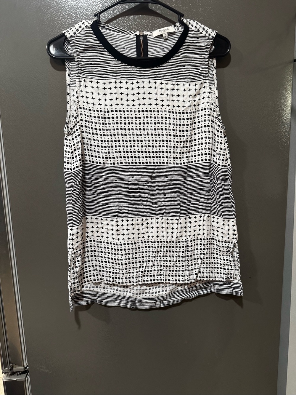 Madewell Black & White Patterned Muscle Tank Size M - Picture 2 of 6